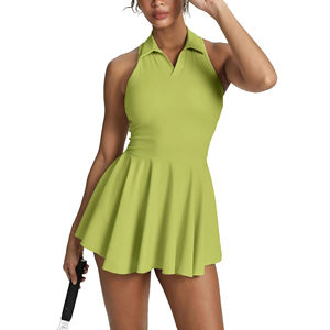 Dames Colortennissporttennisjurk Zomer Casual Tennisjurk Met Ingebouwde Korte Broek - Product Image 1