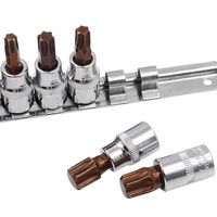 Juego de Puntas Torx Hexagonales en Estrella T10-T60 3/8 1/4, Llaves Hexagonales de Acero al Cromo Vanadio, Destornillador de Tuercas, Broca, Herramienta de Vaso