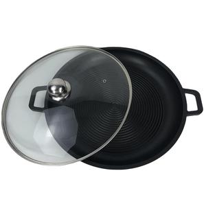 <span class=keywords><strong>Paellera</strong></span> redonda antiadherente de aluminio fundido con tapa, sartén antiadherente para Pizza, bandeja de hornear para cocina casera, <span class=keywords><strong>34</strong></span>/36 <span class=keywords><strong>Cm</strong></span> - Product Image 3