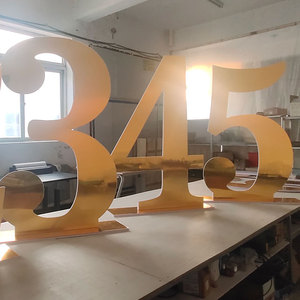 Decoración del banquete de boda 3Ft grande 3D oro Metal acrílico marquesina letras y números 50 tamaño personalizado oro rosa espejo Moq uno - Product Image 3