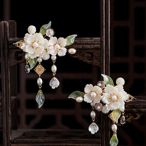 Set de Accesorios para el Cabello Hanfu Camelia, Horquilla con Adorno Oscilante, Estilo Antiguo, Corona de Cabello de Hada, Pinza para el Cabello de Traje Antiguo - Product Image 3