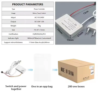 Lampu Rias Kamar Mandi LED Tiga Warna CCT Sentuh Tunggal Berkualitas Tinggi 12V 1A dengan Saklar Sensor Sentuh Pintar untuk Lampu LED