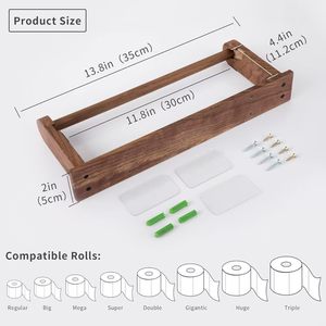 Wooden <b>Kitchen</b> <b>Paper</b> Towel Holder Under Cabinet Mount Easy Installation Space Saving Rack - Product Image 4