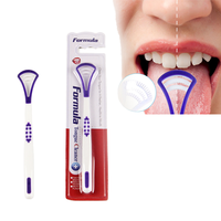 Raspador y limpiador de lengua de plástico y silicona suave de doble cara, herramienta ecológica reutilizable para eliminar el mal aliento, diseño colorido