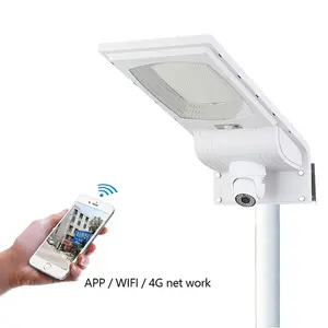 Smart Control Mobile phone connect CCTV Security IP Camera Wireless with 300w Solar Street Outdoor Light for home farm use