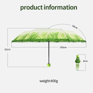 Special Design 21 Inch Open Diameter 100cm Full Print Chinese Cabbage Umbrella Manual When Folding Like Real Pakchoi Umbrellas - Product Image 3