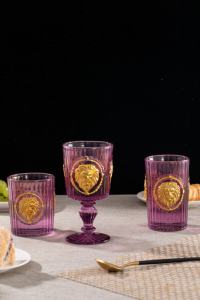 Gobelet à vin rouge pressé multicolore à motif de tête de <span class=keywords><strong>lion</strong></span> en relief, plaqué à la main pour une utilisation quotidienne à la maison ou lors de fêtes - Product Image 4