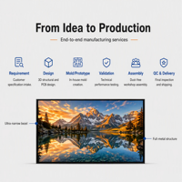 Pantalla LCD de 50 Pulgadas para Pared con Cristal Templado, Menú Digital Metálico, Pantalla Publicitaria OEM con Soporte SDK para Interiores, Restaurantes y Ascensores