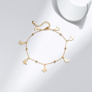 Chevillère Papillon Minimaliste, Plaqué <span class=keywords><strong>Or</strong></span> 18K, en Cuivre Réglable, Bijou de <span class=keywords><strong>Pied</strong></span> pour <span class=keywords><strong>Femme</strong></span>, Cadeau de Vacances - Product Image 4