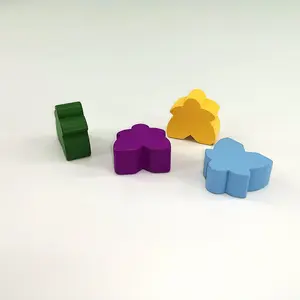 Customized Multiple Color Wooden Meeples Pawns Playing Board Game Pieces