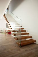 Escalier suspendu de bâtiment Support caché Escaliers en bois Escalier flottant