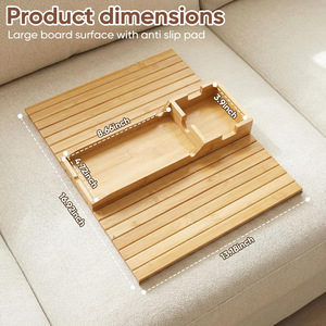 Plateau d'accoudoir en bambou avec porte-gobelet et emplacement pour téléphone pour canapé, boîte de rangement pour salon - Product Image 3