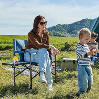Chaise de camping pliante pour adultes avec table latérale, chaise de jardin pour adultes