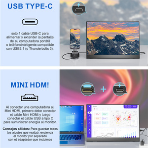 <span class=keywords><strong>14.1</strong></span> inch xách tay IPS màn hình với Loại C Full HD màn hình cho loa 60Hz VESA núi cho máy tính xách tay & ps5 - Product Image 4