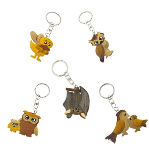 New Design Wood Animal Key Chains, Customized Shape Key Rings, Wooden Handicraft Key Chain Accessories