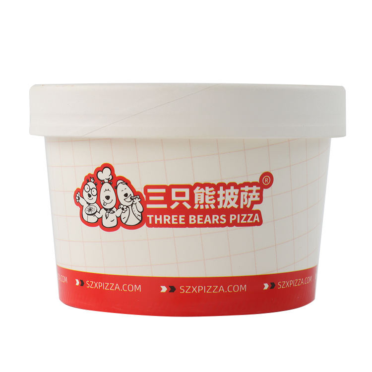 Factory wholesale leakproof waterproof white custom paper soup bowl with lid
