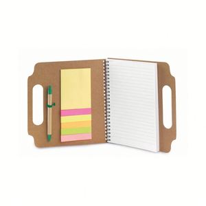 Set de Papelería Personalizable para Oficina, Regalo Ecológico Promocional, Bloc de Notas Adhesivas con Cubierta de Papel Kraft en Espiral - Product Image 1