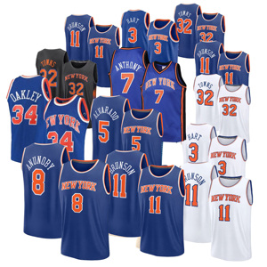Jersey de Nueva <span class=keywords><strong>York</strong></span> 8 # Anunoby 11 # Brunson 7 # Anthony 5 # Alvarado 34 # Oakly 3 #   Hart 32 # Camiseta de baloncesto americana cosida de Towns Stitched - Product Image 1