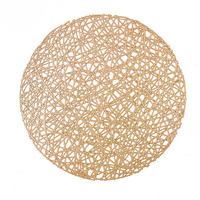 Napperons ronds de luxe en PVC doré métallisé pour tables de salle à manger et mariages – Tapis de table haut de gamme