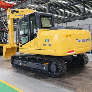 Excavadora de 15 toneladas TR150 Terramech, excavadora hidráulica compacta sobre orugas, distribuidor de maquinaria de excavación, gran oferta 2023