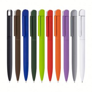 Stylo bille haut de gamme en métal avec finition caoutchoutée, logo personnalisé, couleurs variées, cadeaux d'affaires de qualité supérieure, articles promotionnels - Product Image 1