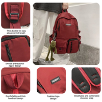 Sac à dos de sport décontracté unisexe multi-poches de style coréen HAIBOWY, résistant à l'usure, portable, pour ordinateur portable