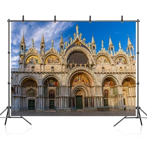 Fondo Fotográfico de Vinilo con Diseño de Castillo, Palacio o Iglesia, para Decoración de Cumpleaños, Bodas, Retratos y Sesiones Fotográficas - Product Image 1