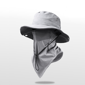 Chapeau de <span class=keywords><strong>soleil</strong></span> à large bord avec <span class=keywords><strong>masque</strong></span> rafraîchissant en soie anti-moustiques, idéal pour la pêche, la plage, la randonnée et le camping - Product Image 4