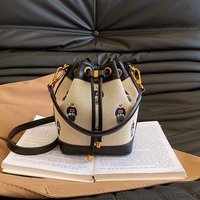 Sac à bandoulière grande capacité tendance et personnalisé en PU pour femme, nouveau sac seau à cordon mignon et texturé avec motif dessin animé