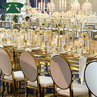 Chaise de mariage, siège sculpté de luxe avec cadre en acier inoxydable, pour banquet