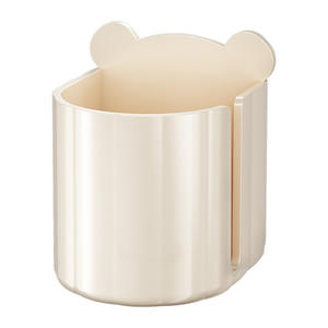 Porte-papier toilette mural, pas de perçage nécessaire, porte-rouleau de papier toilette rond noir et blanc avec rangement pour brosse à dents - Product Image 3