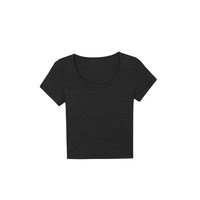 T-shirt décontracté blanc à col rond et manches courtes, coupe droite, couleur unie, avec logo personnalisé, pour femme