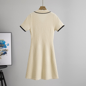Women's Knit <b>Dress</b> <b>Short</b> Sleeve Polo Collar Single Breasted Pocket Design <b>Summer</b> 2026 Fashion Women's Sweater <b>Dress</b> - Product Image 2