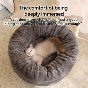 Hot Sale Factory Direct Großhandel 40cm-100cm Plüsch Hunde bett Donuts Rundes Nest Weiches Katzen nest Luxus Flauschiges Haustier bett Katzen zwinger - Product Image 4