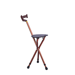 Aluminum Alloy Cane Stool Collapsible <b>Walking</b> <b>Stick</b> Seat For Outdoor Use Multifunctional Triangular Support - Product Image 1