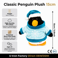 Peluche pingouin mignon avec chapeau, motif flocon de neige hivernal, idéal pour Noël, cadeau parfait