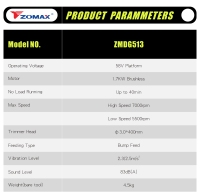 ZOMAX 58V Draadloze Borstelloze Elektrische Lithium Krachtige Grasmaaier voor Tuin, Achtertuin (Batterij Inbegrepen)