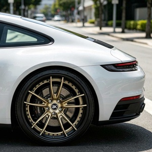 Jantes BZY personnalisées en 3 parties forgées 5x130 pour Porsche <span class=keywords><strong>911</strong></span> 992 991 997 718 <span class=keywords><strong>Carrera</strong></span> <span class=keywords><strong>4S</strong></span> 19 20 21 pouces, jantes en alliage concave dorées - Product Image 5