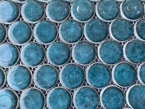 Cerchio di mosaico in ceramica smaltata tondo Penny Chips piastrelle a mosaico Backsplash da cucina - Product Image 2