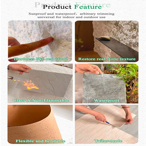 Revêtement mural extérieur en pierre artificielle MCM, pierre naturelle flexible, travertin, mince et léger, pour balcon, terrasse, cour - Product Image 5