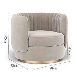 High Quality Modern Comfortable <b>Swivel</b> Accent <b>Chair</b> Metal Base Velvet Upholstery <b>Sofa</b> <b>Chair</b> for Living Room or Hotel <b>Sofa</b> - Product Image 1