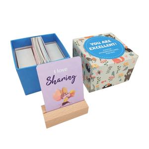 Cartes d'affirmation de l'amour de soi sur mesure Plateau de jeu de football en papier Support en bois Boîte d'impression de remerciement pour les affaires et les soins personnels - Product Image 5