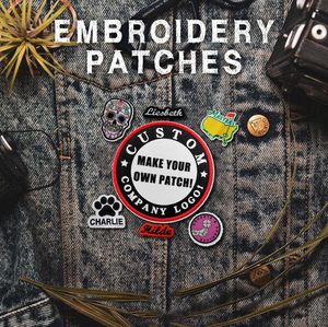 Sang Trọng Biểu Tượng Tùy Chỉnh Thêu Các Bản Vá Lỗi Cá Nhân Tên/Văn Bản Sắt May Móc Vòng Lặp Cho Hat & Quần Áo Công Ty Logo Vá - Product Image 5