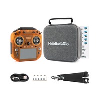 Transmisor HelloRadio V15 MAX 1000mW ELRS Gemini con Pantalla Táctil IPS de 4.3 Pulgadas, Gimbal Metálico CNC, Control Remoto RC de 16 Canales, Naranja y Negro