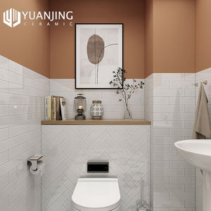 Azulejos de pared pintados a mano de 3 "X 6" Backsplash Cocina Baño Azulejos de porcelana súper blancos pintados a mano - Product Image 2