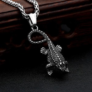 Yunnique – collier avec pendentif lézard 3D punk en acier inoxydable, accessoire animalier pour hommes, chaîne cadeau - Product Image 2