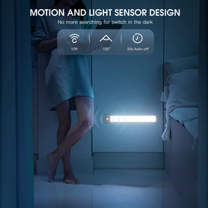 Under Cabinet LED <b>Light</b> Rechargeable Wireless Motion <b>Sensor</b> Lamp Dimmable Magnetic Cabinet <b>Light</b> <b>for</b> Kitchen Closet Stair Indoor - Product Image 5