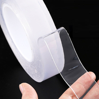 Ruban adhésif double face transparent ultra-résistant, multi-usages, amovible, pour accrocher les tableaux, en plastique, pour salle de bain