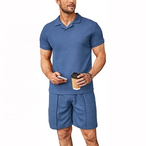 Tuta da ginnastica Casual Casual Casual da uomo a manica corta in cotone pesante semplice elasticizzato - Product Image 2