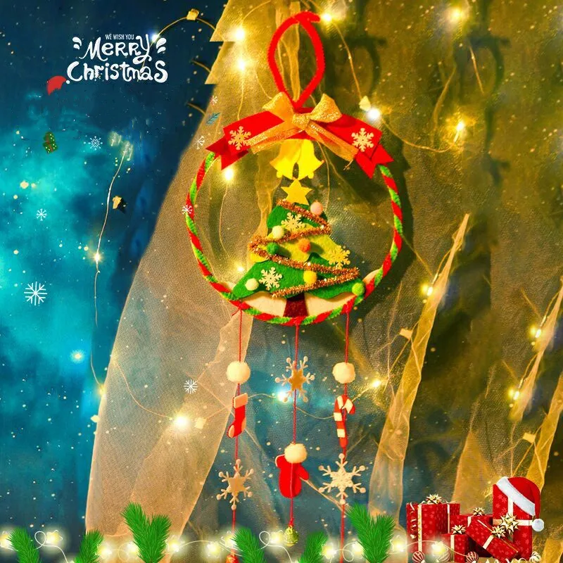 क्रिसमस सपना पकड़ने लटकन पवन घंटी सजावट रचनात्मक उपहार बच्चों के समूह निर्माण हस्तनिर्मित diy सामग्री बैग